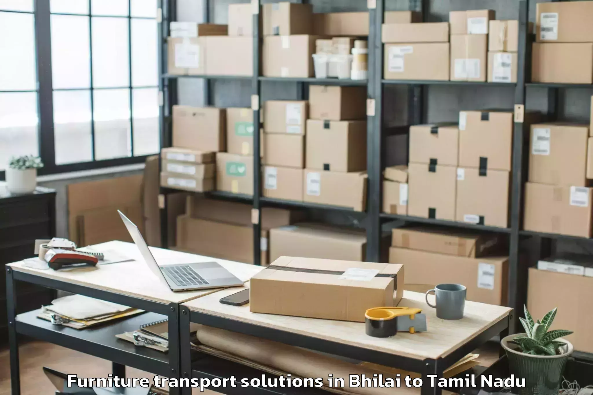 Affordable Bhilai to Thirukkattupalli Furniture Transport Solutions